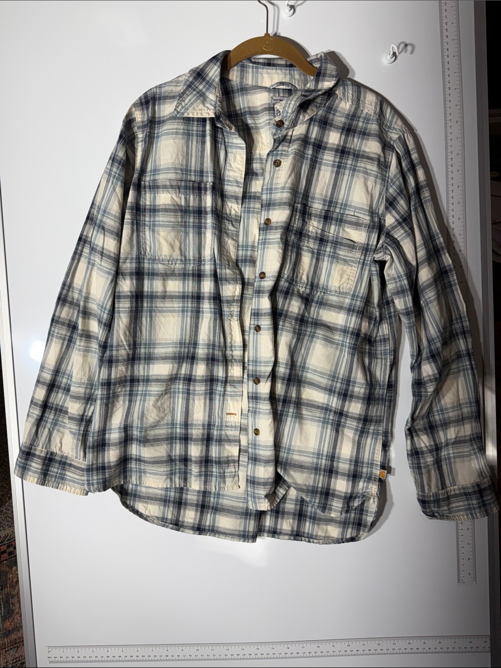 Carhartt Plaid Lightweight Shirt Jacket - Cream & Blue